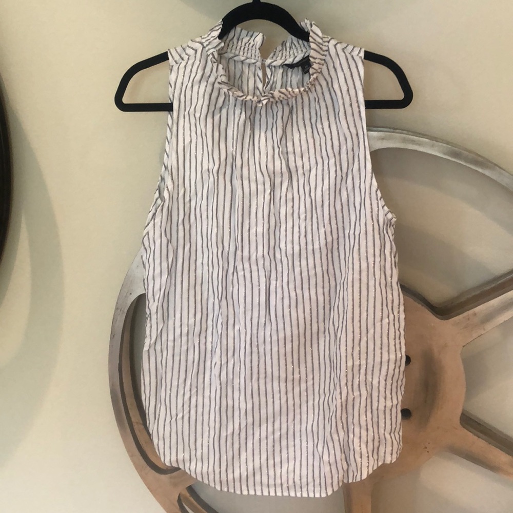 Banana Republic ruffle neck shell
